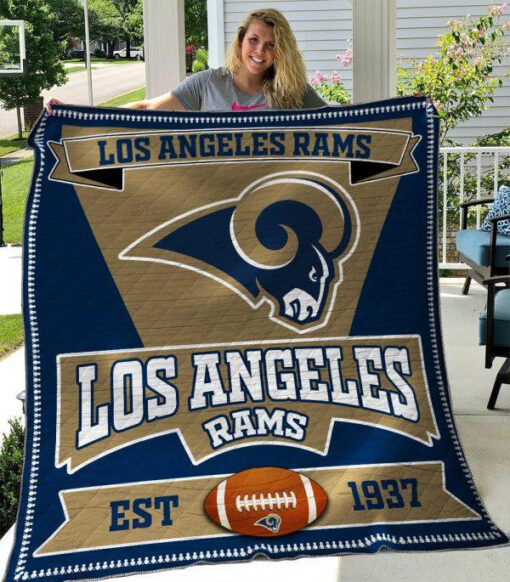 Buy Los Angeles Rams Quilt Blanket & Quilt Bedding Set 05