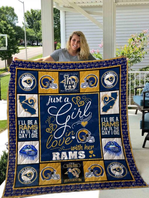 Buy Los Angeles Rams Girl Quilt Blanket & Quilt Bedding Set 01