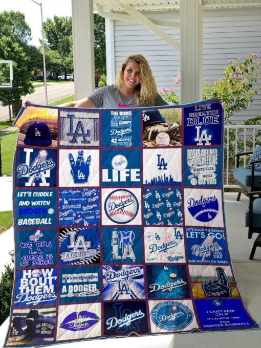 Buy Los Angeles Dodgers Quilt Blanket & Quilt Bedding Set - Meteew