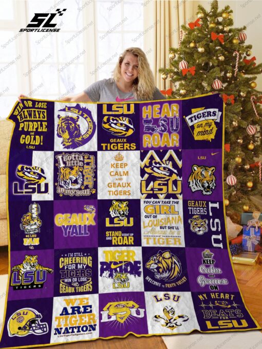 Buy Lsu Tigers Quilt Blanket & Quilt Bedding Set Ver 03