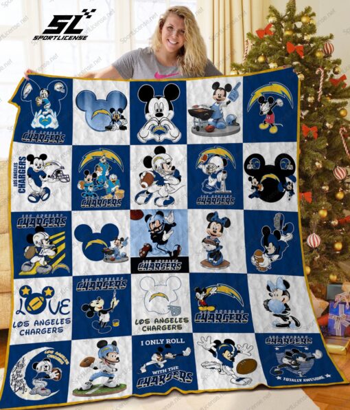 Buy Los Angeles Chargers Disney Quilt Blanket & Quilt Bedding Set