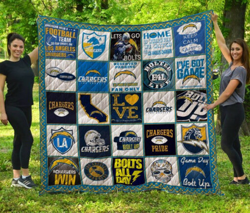 Buy Los Angeles Chargers Quilt Blanket & Quilt Bedding Set Fan Made