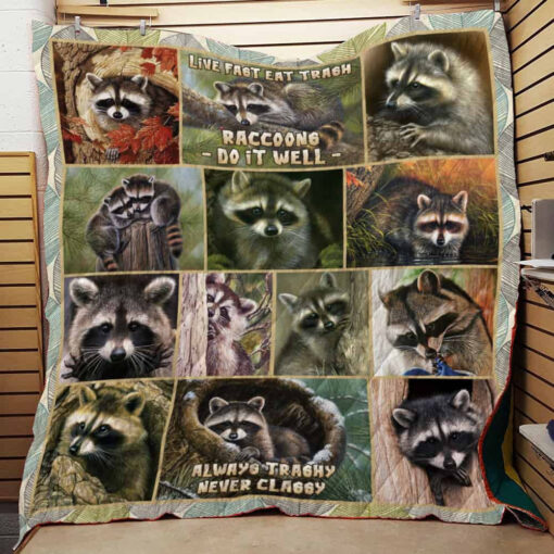 Buy Live Fast Eat Trash Racoon Do It Well Quilt Blanket & Quilt Bedding Set Great Customized Blanket Gifts For Birthday Christmas Thanksgiving