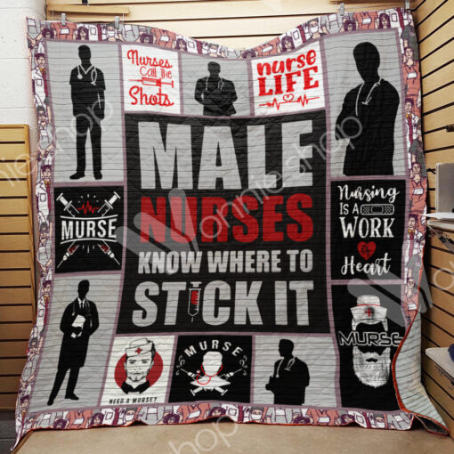 Buy Male Nurses Know Where To Stick It Quilt Blanket & Quilt Bedding Set Great Customized Gifts For Birthday Christmas Thanksgiving Perfect Gifts For Nurse