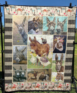 Buy Lovely Donkeys Quilt Blanket & Quilt Bedding Set Great Customized Gifts For Birthday Christmas Thanksgiving Perfect Gifts For Donkey Lover