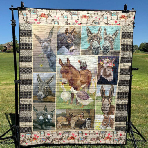 Buy Lovely Donkeys Quilt Blanket & Quilt Bedding Set Great Customized Gifts For Birthday Christmas Thanksgiving Perfect Gifts For Donkey Lover