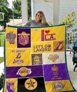 Buy Los Angeles Lakers Quilt Blanket & Quilt Bedding Set 01 - Meteew