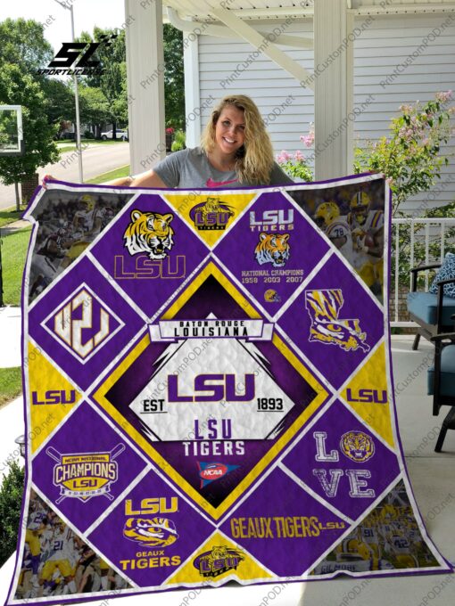 Buy Lsu Tigers 9 Quilt Blanket & Quilt Bedding Set