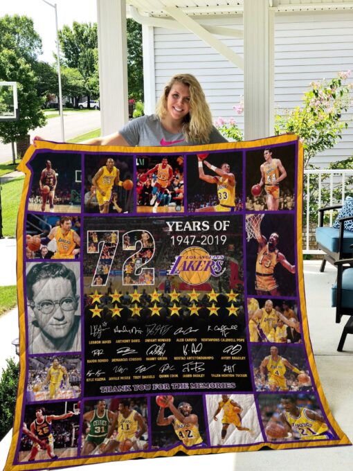 Buy Los Angeles Lakers 72 Years Quilt Blanket & Quilt Bedding Set