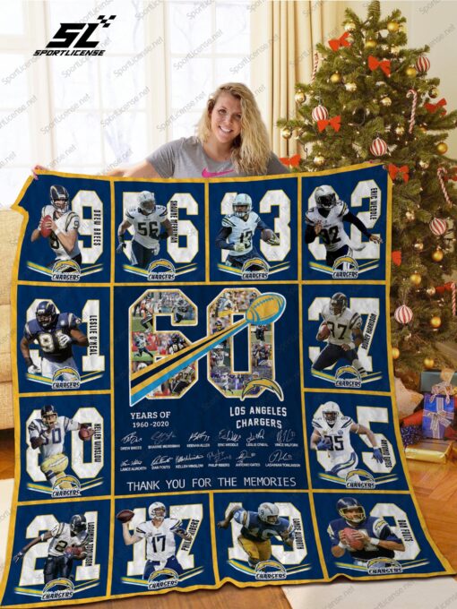 Buy Los Angeles Chargers Quilt Blanket & Quilt Bedding Set Ver 17