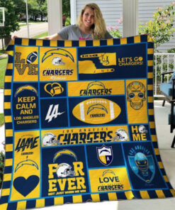 Buy Los Angeles Chargers Quilt Blanket & Quilt Bedding Set 01