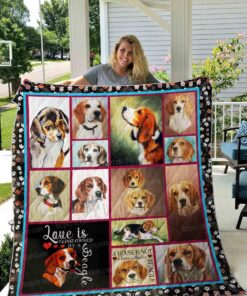 Buy Love Is Being Owned By A Beagle Quilt Blanket & Quilt Bedding Set Great Customized Blanket Gifts For Birthday Christmas Thanksgiving