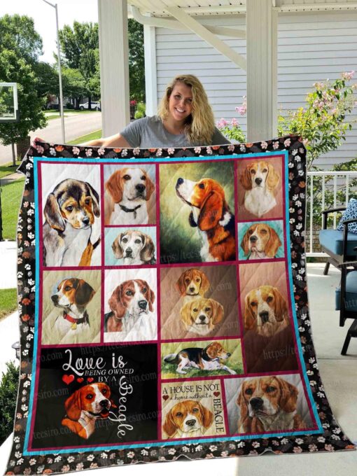 Buy Love Is Being Owned By A Beagle Quilt Blanket & Quilt Bedding Set Great Customized Blanket Gifts For Birthday Christmas Thanksgiving