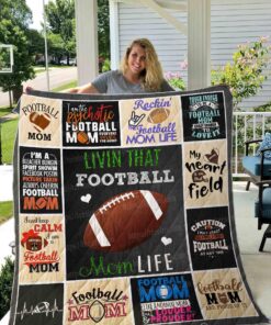 Buy Living That Football Mom Life Quilt Blanket & Quilt Bedding Set Great Customized Gifts For Birthday Christmas Thanksgiving Perfect Gifts For American Football Lover