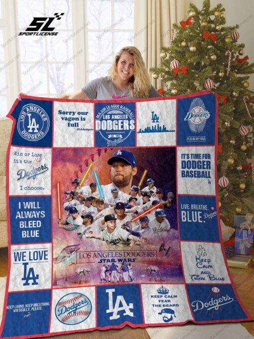 Buy Los Angeles Dodgers Quilt Blanket & Quilt Bedding Set Ver 17