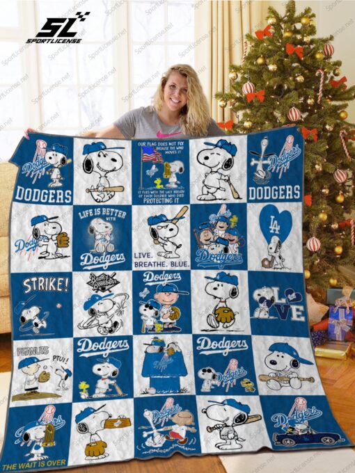 Buy Los Angeles Dodgers Snoopy Quilt Blanket & Quilt Bedding Set