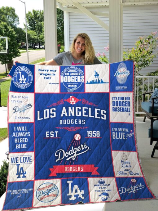 Buy Los Angeles Dodgers Custom Quilt Blanket & Quilt Bedding Set