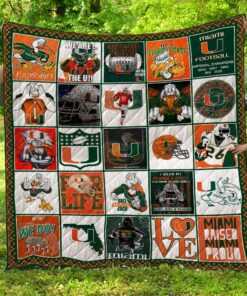 Buy Miami Hurricanes Quilt Blanket & Quilt Bedding Set - Meteew