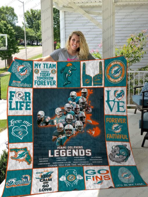 Buy Miami Dolphins Legends Quilt Blanket & Quilt Bedding Set