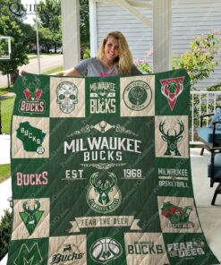 Buy Milwaukee Bucks Quilt Blanket & Quilt Bedding Set Ver 17