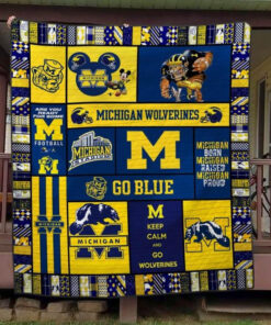 Buy Michigan Wolverines Ver1 Quilt Blanket & Quilt Bedding Set Fan Made