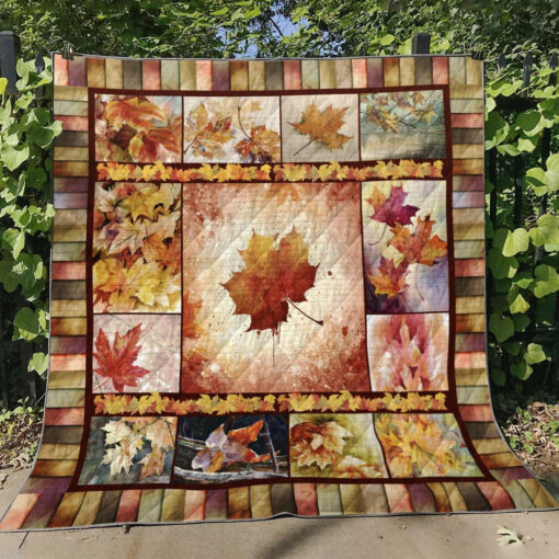 Buy Maple Leaf Picture Collection Quilt Blanket & Quilt Bedding Set Great Customized Blanket Gifts For Birthday Christmas Thanksgiving