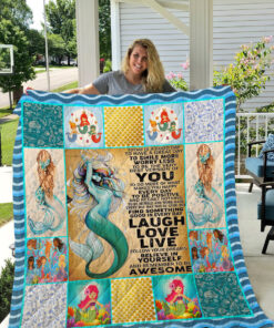 Buy Mermaid Believe In Yourself And Remember To Be Awesome Quilt Blanket & Quilt Bedding Set Great Customized Blanket Gifts For Birthday Christmas Thanksgiving