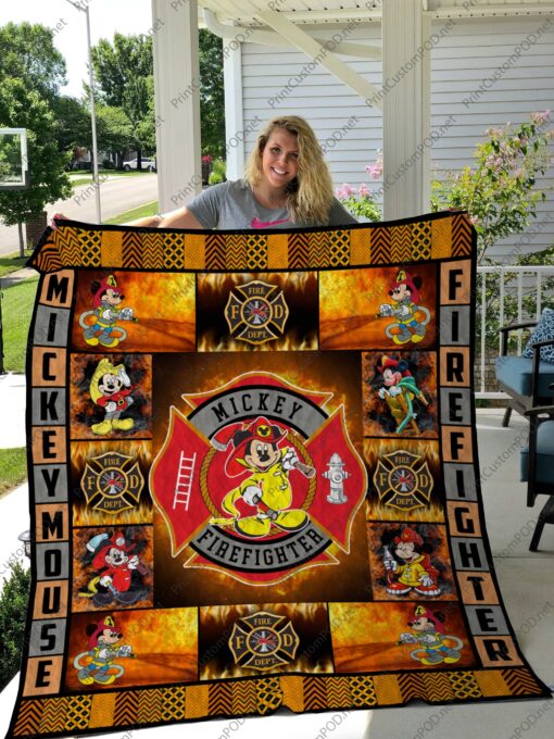 Buy Mickey Firefighter Quilt Blanket & Quilt Bedding Set 01