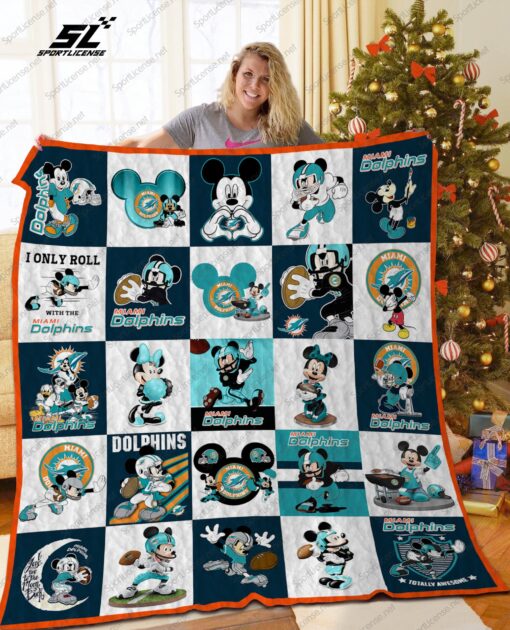 Buy Miami Dolphins Disney Quilt Blanket & Quilt Bedding Set