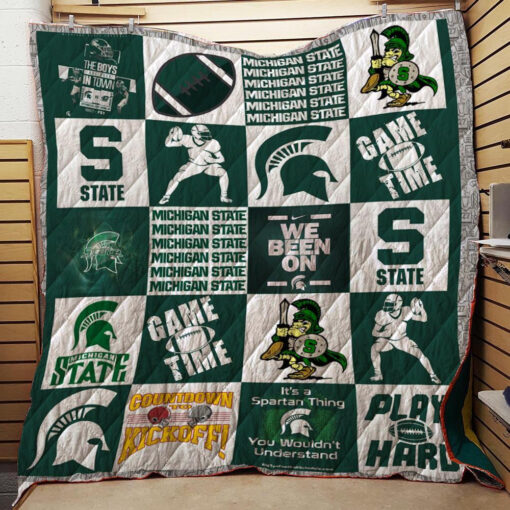 Buy Michigan State Spartans Quilt Blanket & Quilt Bedding Set - Meteew