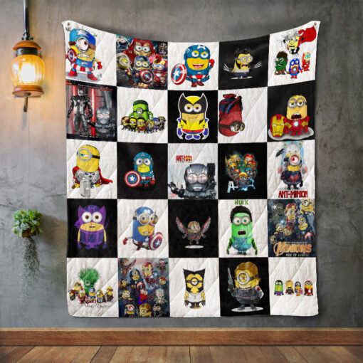 Buy Minion Avengers Album Covers Quilt Blanket & Quilt Bedding Set