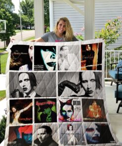 Buy Marilyn Manson Albums Quilt Blanket & Quilt Bedding Set 02