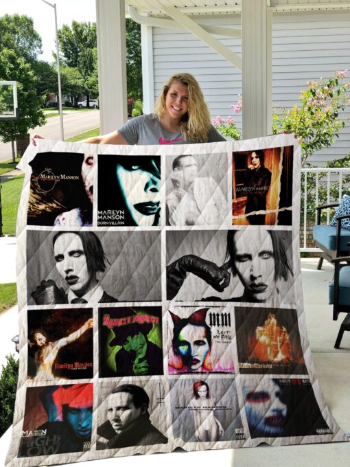 Buy Marilyn Manson Albums Quilt Blanket & Quilt Bedding Set 02