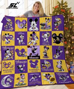 Buy Minnesota Vikings Disney Quilt Blanket & Quilt Bedding Set