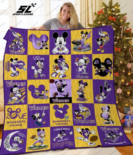 Buy Minnesota Vikings Disney Quilt Blanket & Quilt Bedding Set