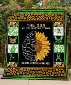 Buy Mental Health The Sun Will Rise And We Will Try Again Quilt Blanket & Quilt Bedding Set Great Customized Blanket Gifts For Birthday Christmas Thanksgiving