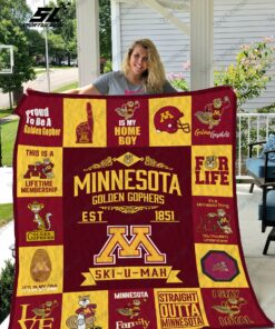 Buy Minnesota Golden Gophers Quilt Blanket & Quilt Bedding Set 01