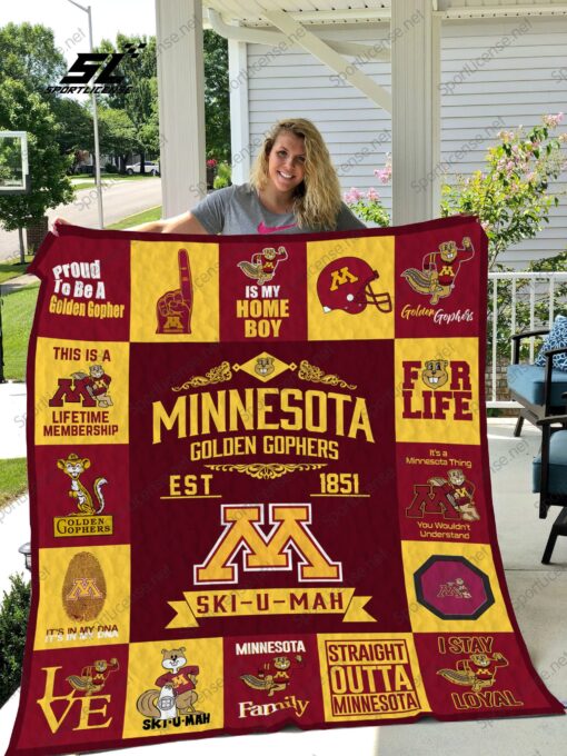 Buy Minnesota Golden Gophers Quilt Blanket & Quilt Bedding Set 01