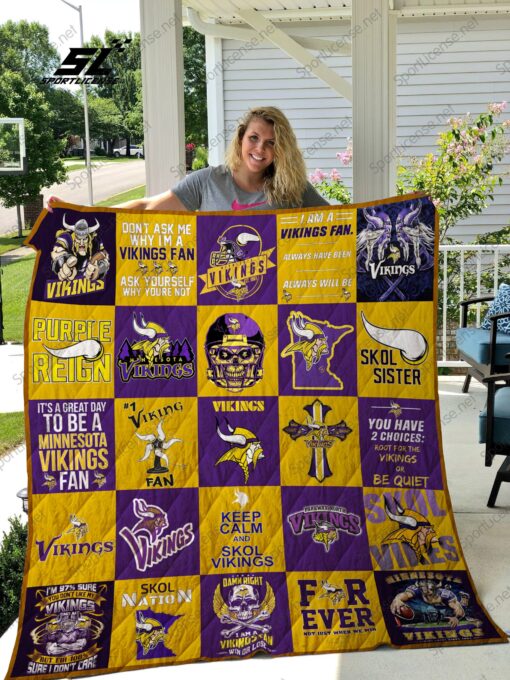 Buy Minnesota Vikings Quilt Blanket & Quilt Bedding Set 02 - Meteew