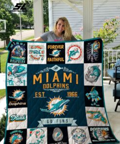 Buy Miami Dolphins Quilt Blanket & Quilt Bedding Set 01