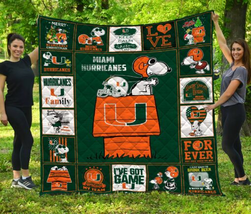 Buy Miami Hurricanes Sn Mh Quilt Blanket & Quilt Bedding Set