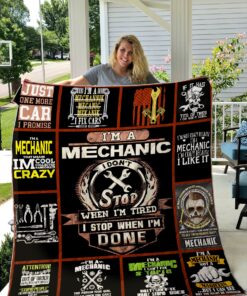 Buy Mechanic I Stop When I'M Done Quilt Blanket & Quilt Bedding Set Great Customized Gifts For Birthday Christmas Thanksgiving Perfect Gifts For Mechanic