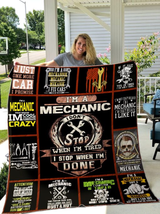 Buy Mechanic I Stop When I'M Done Quilt Blanket & Quilt Bedding Set Great Customized Gifts For Birthday Christmas Thanksgiving Perfect Gifts For Mechanic