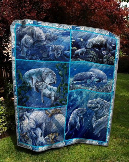 Buy Manatees Quilt Blanket & Quilt Bedding Set Great Customized Gifts For Birthday Christmas Thanksgiving Perfect Gifts For Manatees Lover