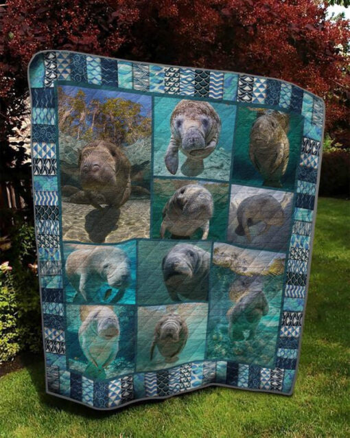 Buy Manatee Cute Pictures Quilt Blanket & Quilt Bedding Set Great Customized Gifts For Birthday Christmas Thanksgiving Perfect Gifts For Manatees Lover