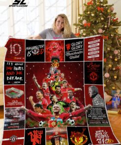 Buy Manchester United F.C. Christmas Quilt Blanket & Quilt Bedding Set Ver 17