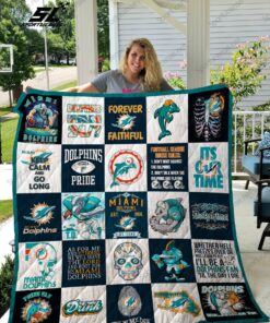 Buy Miami Dolphins Quilt Blanket & Quilt Bedding Set 02