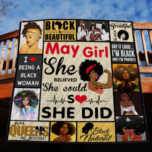 Buy May Girl She Believed She Could So She Did Quilt Blanket & Quilt Bedding Set Great Customized Blanket Gifts For Birthday Christmas Thanksgiving