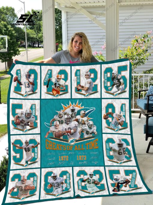 Buy Miami Dolphins Quilt Blanket & Quilt Bedding Set - Meteew