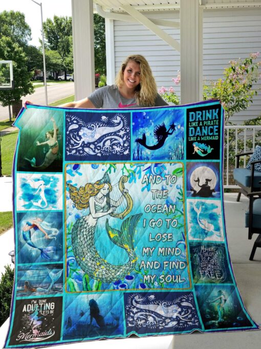 Buy Mermaid And Into The Ocean I Go To Lose My Mind And Find My Soul Quilt Blanket & Quilt Bedding Set Great Customized Blanket Gifts For Birthday Christmas Thanksgiving